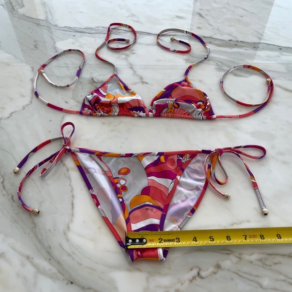 EMILIO PUCCI PINK MULTI BIKINI SIZE IT 42 / US 8 - Picture 9 of 16